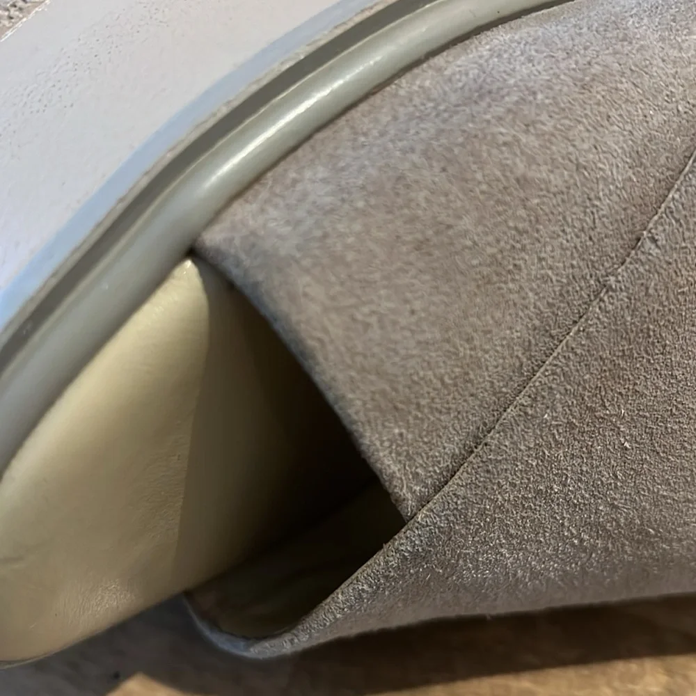 Women's Beige Suede Slide Sandals - Picture 8 of 10